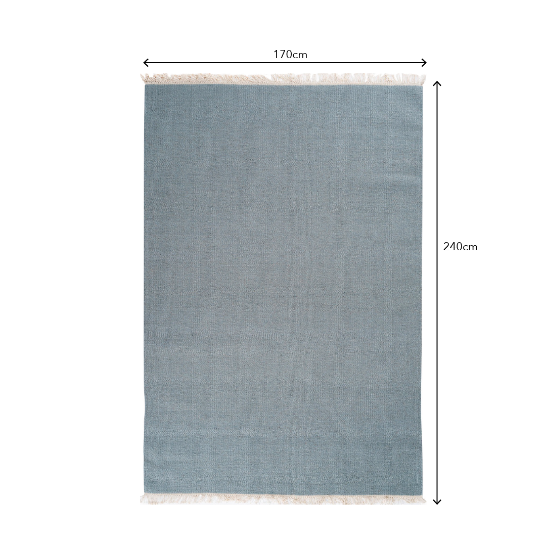 STRING  Wool Hand Woven Rug Teal